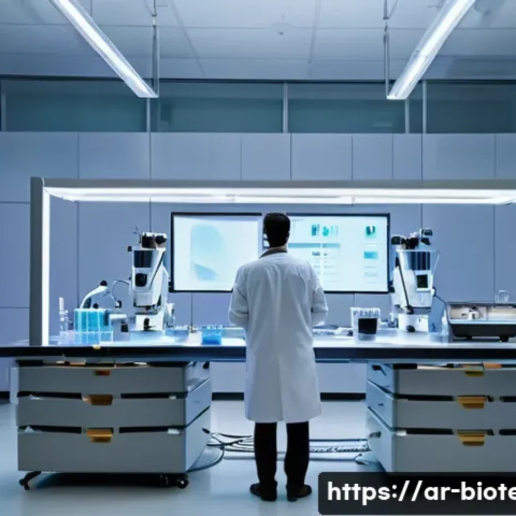 비임상 시험 - **Prompt 1: The Precision of Early Drug Discovery in a Modern Lab**
    "A wide shot inside a state-...