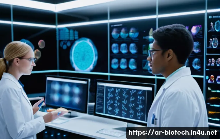 분자 진단 - **Prompt:** A state-of-the-art molecular diagnostics laboratory bathed in soft, futuristic lighting....