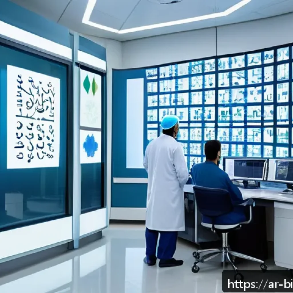 임상 시험 프로세스 - A modern clinical research laboratory setting in a Middle Eastern hospital, featuring diverse Arab s...