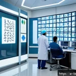 임상 시험 프로세스 - A modern clinical research laboratory setting in a Middle Eastern hospital, featuring diverse Arab s...