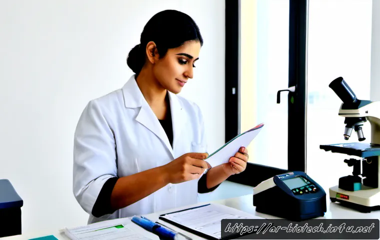 세포 치료의 법적 규제 - Photorealistic modern biomedical laboratory in an Arab Gulf healthcare setting, Arab female scientis...